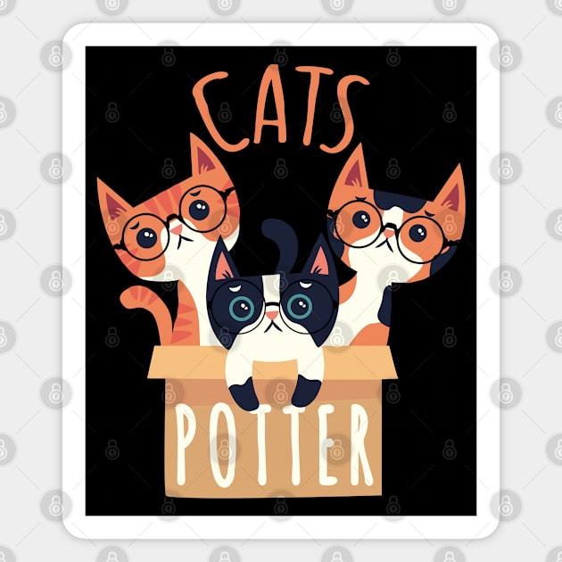 Potter Cats 2 Magnet by TarikStore
